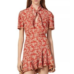 Sandro Red Paisley mini dress